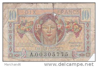 BILLET TRESOR FRANCAIS TERRITOIRES OCCUPES 10 FRANCS N°A00305775 - 1947 Staatskasse Frankreich