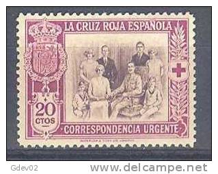 ES338SACF-L4455-TESPTANNUE.España.Spain  Espagne.1ª CRUZ  ROJA ESPAÑOLA 1926 (Ed 338*) Con Charnela MAGNIFICO - Nuevos