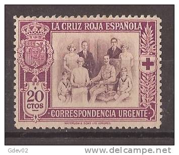 ES338SZSF-L4455PC-.TORETCAspaña.Spain.Espagne.Familia Real Española.CRUZ  ROJA ESPAÑOLA 1926 (Ed 338*) Con Charnela - Against Starve