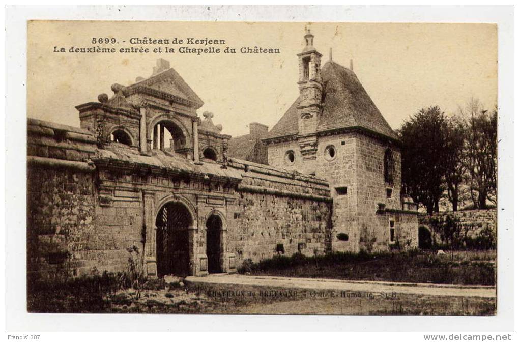 Ref 184 - Château De KERJEAN - La Deuxième Entrée Et La Chapelle (commune De Sain-Vougay ) - Saint-Vougay