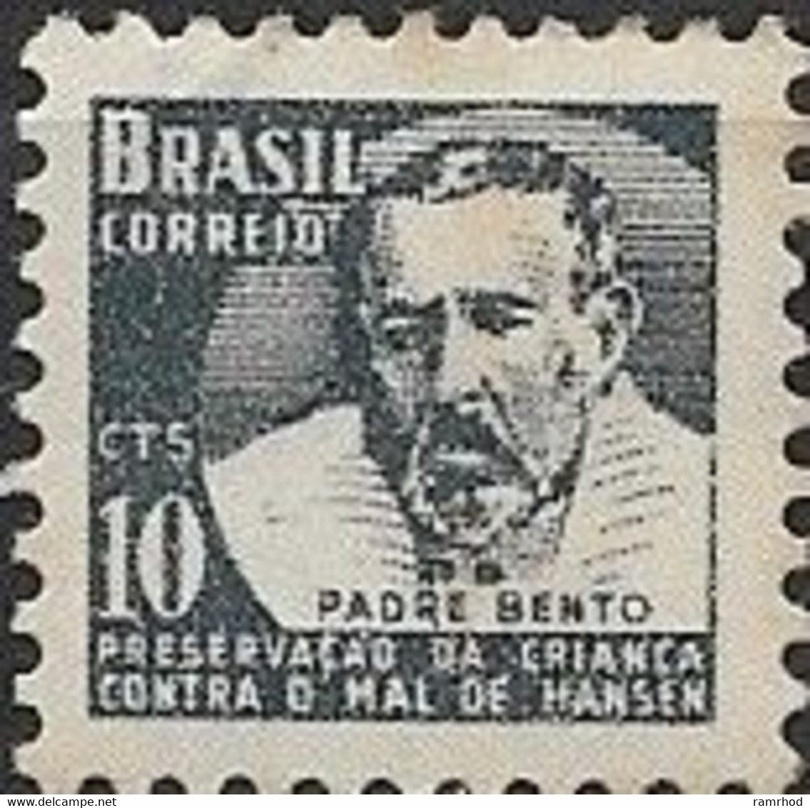 BRAZIL 1954 Obligatory Tax. Leprosy Research Fund. - Father Bento - 10c - Slate MH - Nuevos