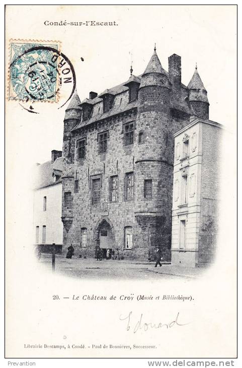 CONDE-sur-L'ESCAUT -  Le Château De Croï (Musée Et Bibliothèque) - Superbe Carte Animée - Conde Sur Escaut
