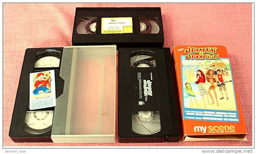 3 X VHS Video Kinderfilme ,  Jammin In Jamaica  ,  Benjamin Blümchen - Das Zookonzert - Children & Family
