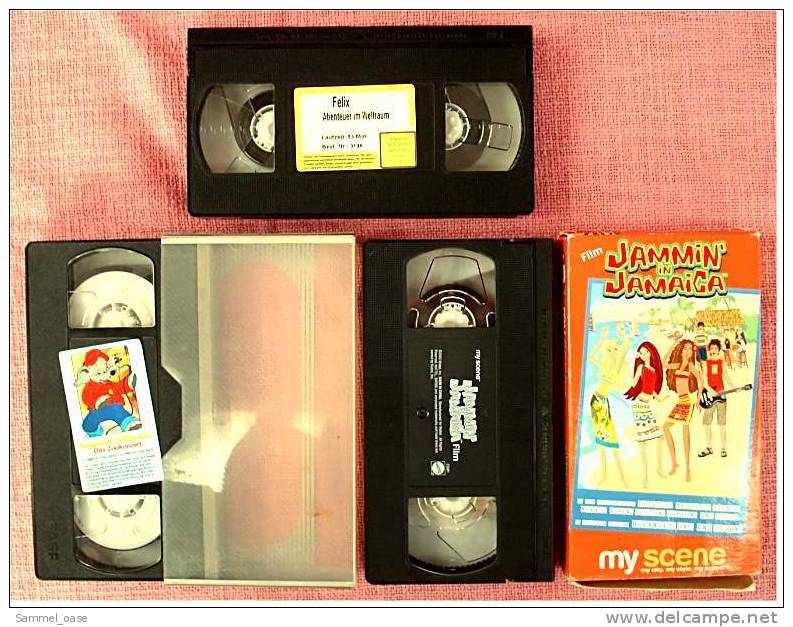3 X VHS Video Kinderfilme ,  Jammin In Jamaica  ,  Benjamin Blümchen - Das Zookonzert - Kinder & Familie