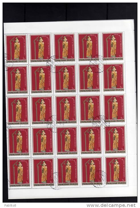 HUNGARY - UNGHERIA - MAGYAR 1980 EASTER PASQUA SHEET FOGLIO USED - Fogli Completi