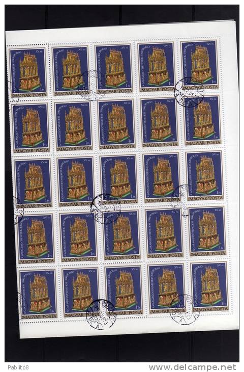 HUNGARY - UNGHERIA - MAGYAR 1980 EASTER PASQUA SHEET FOGLIO USED - Ganze Bögen