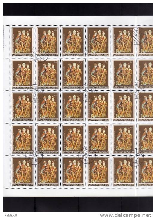 HUNGARY - UNGHERIA - MAGYAR 1980 EASTER PASQUA SHEET FOGLIO USED - Ganze Bögen