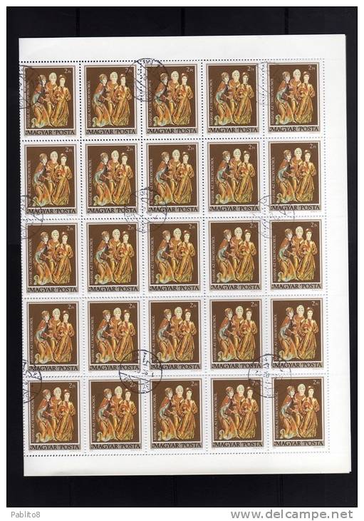 HUNGARY - UNGHERIA - MAGYAR 1980 EASTER PASQUA SHEET FOGLIO USED - Ganze Bögen