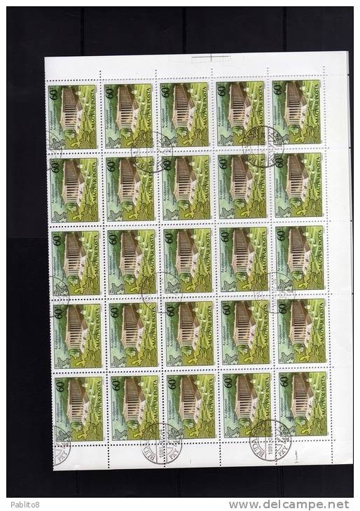 HUNGARY - UNGHERIA - MAGYAR 1980 Seven Wonders Of The World TEMPLE OF ARTEMIS AT EPHESUS SHEET FOGLIO USED - Fogli Completi