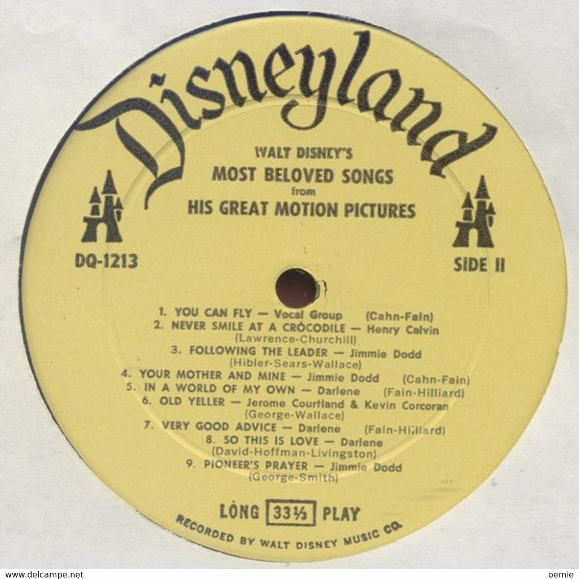 WALT DISNEY'S  MOST BELOVED SONGS ° FROM HIS GREAT MOTION PICTURES - Children