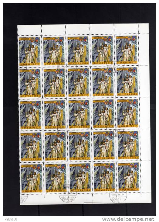 HUNGARY - UNGHERIA - MAGYAR 1980 Space, Soviet Intercosmos Sovietico-ungherese  SHEET FOGLIO USED - Ganze Bögen