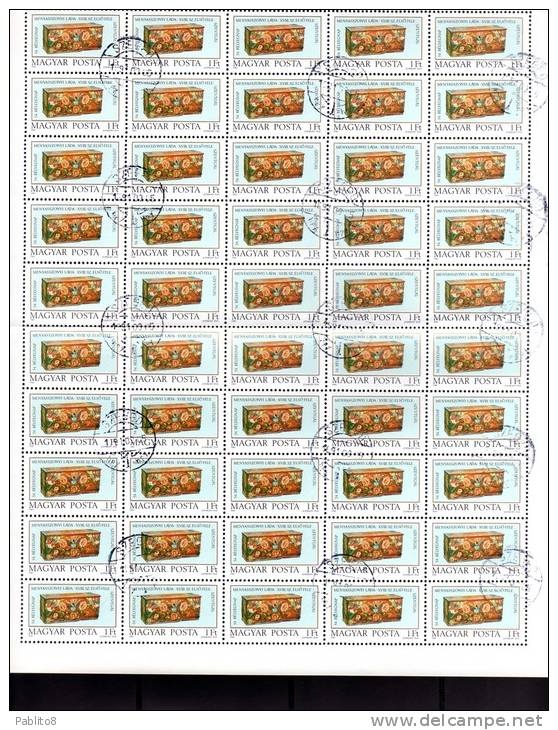 HUNGARY - UNGHERIA - MAGYAR 1981 Stamp Day, Bridal Chests  SHEET FOGLIO USED - Ganze Bögen