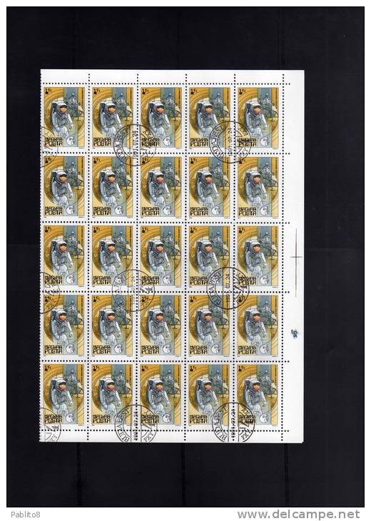 HUNGARY - UNGHERIA - MAGYAR 1982 Space, Moon, Space Research.Neil Armstrong First Man On Moon SPAZIO SHEET FOGLIO USED - Full Sheets & Multiples