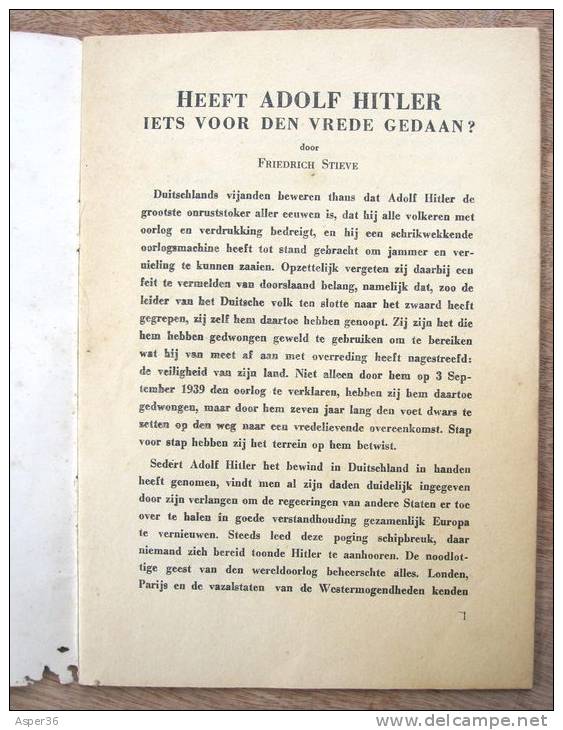 "Heeft Adolf Hitler Iets Voor Den Vrede Gedaan?"  (pro-Duitsland) - 1939-45