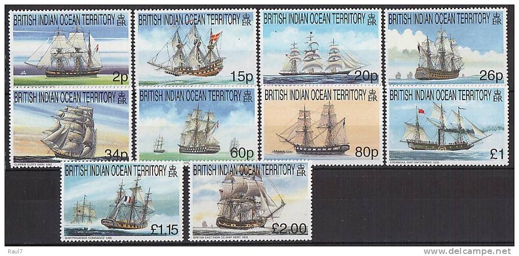 B.I.O.T. 1999 - Anciens Bateaux Voiliers - 10v Neufs // Mnh - British Indian Ocean Territory (BIOT)