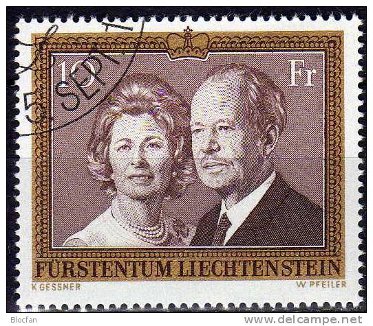 Gemälde 1974 Des Fürsten-Paar Liechtenstein 614 O 8€ Photo Fürst Franz Josef II. Und Fürstin Gina Art Set Of Fürstentum - Gebruikt