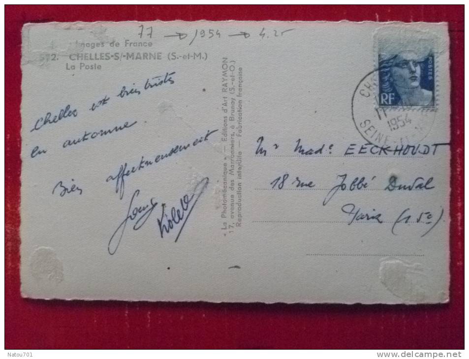 V7-77-seine Et Oise-chelles Sur Marnes-la Poste-carte Photo- - Chelles