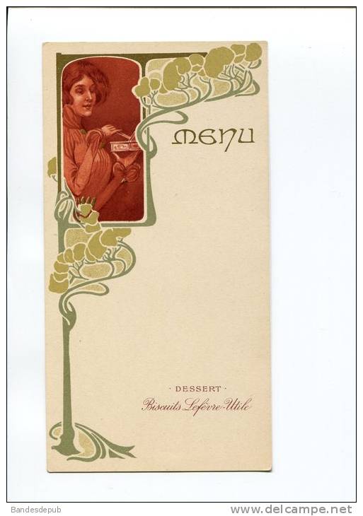 LU LEFEVRE UTILE MENU DORE ART NOUVEAU JEUNE FEMME Style Kirchner - Lu