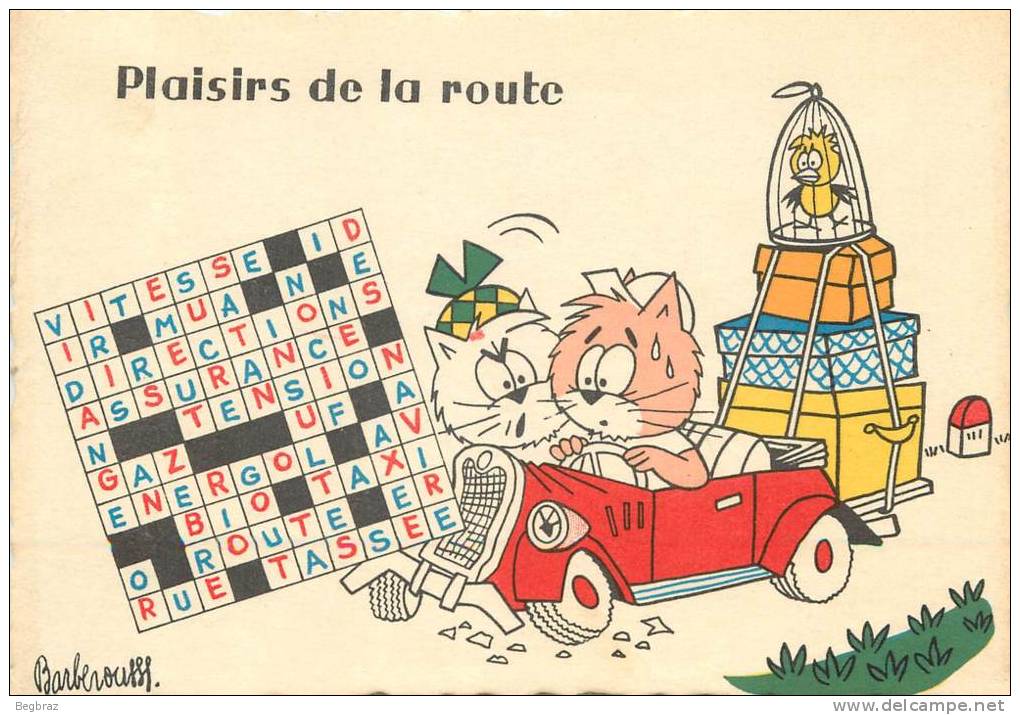 BARBEROUSSE  ILLUSTRATEUR         CHAT   HUMOUR   PLAISIR DE LA ROUTE - Barberousse