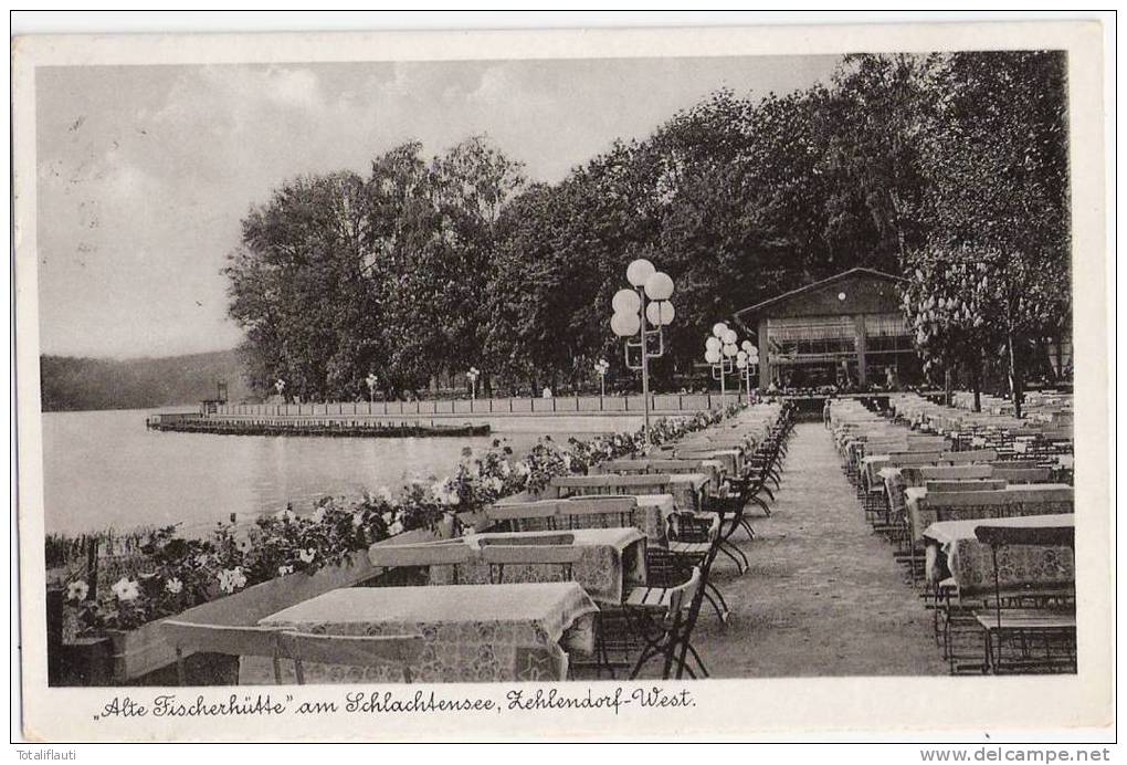 Alte Fischerhütte Am Schlachtensee Berlin Zehlendorf West U Bahn Krumme Lanke 10.6.1937 Rohrpost Bringt Zeitgewinn - Zehlendorf