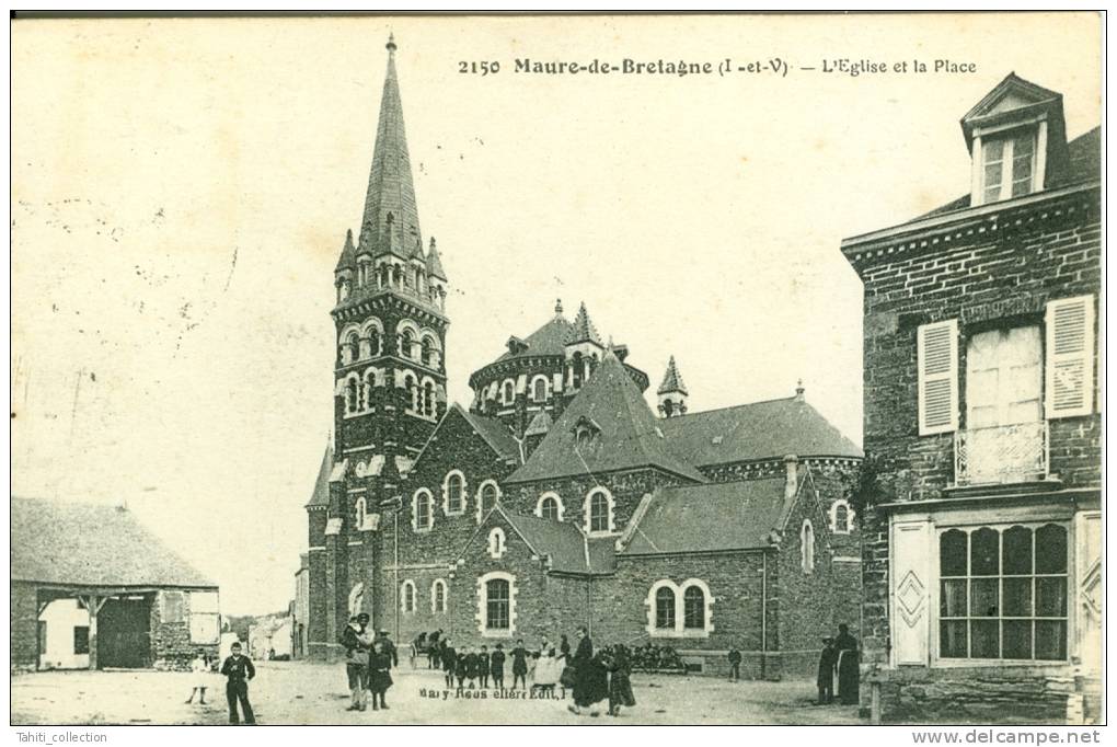 MAURE-de-BRETAGNE - L'Eglise Et La Place - Autres & Non Classés