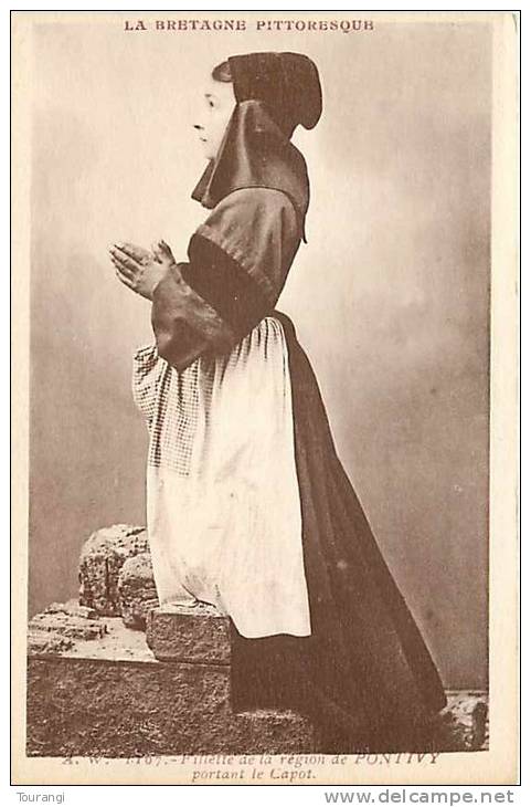 Morbihan : Jui12 410 : Pontivy  -  Jeune Fille  -  Costume  -  Caport - Pontivy