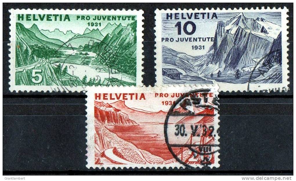 Switzerland 1931 Pro Juventute 3 Values Used  SG J56-58 - Used Stamps