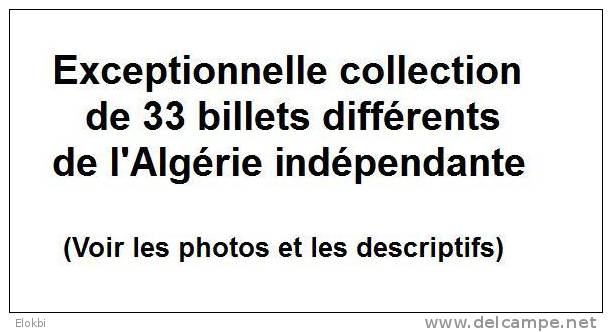 Exceptionnelle Collection De 33 Billets Différents (1964 à 2011) - Algérie