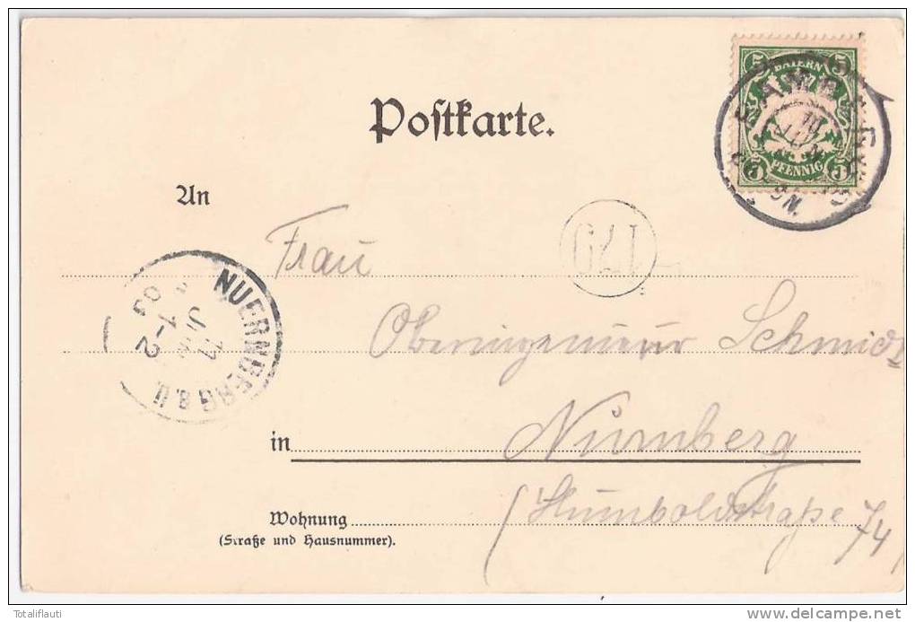 Bamberg Villa Remeis Color Litho 10.6.1903 Gelaufen - Bamberg