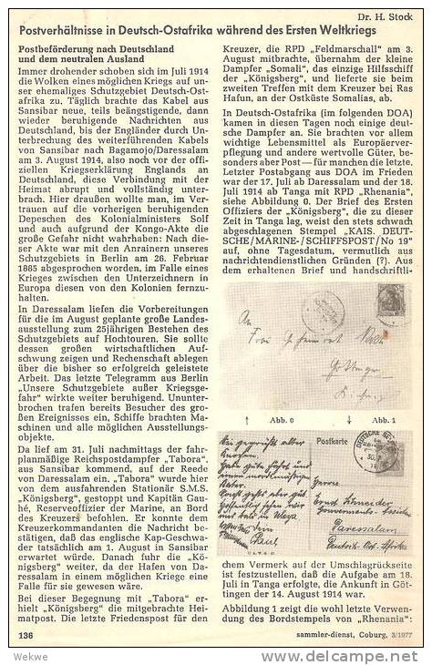 Dt. Ostafrika - Die Post In Den Kriegsjahren 1914-19  (7 Doppelseiten) - Colonies And Offices Abroad