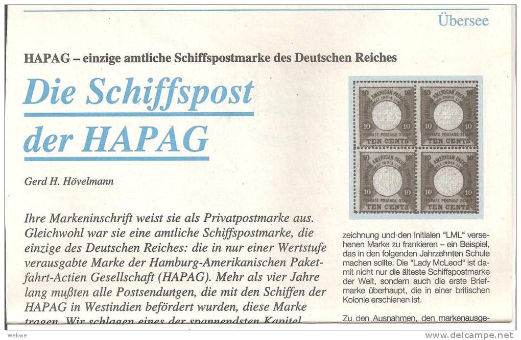 HAPAG Postdienste In Westindien ( 3 DIN A4 Seiten) - Seepost & Postgeschichte