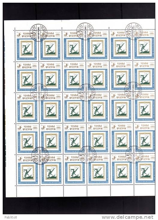 HUNGARY - UNGHERIA - MAGYAR 1985 OLYMPHILEX  85 LAUSANNE LOSANNA SHEET FOGLIO USED - Ganze Bögen