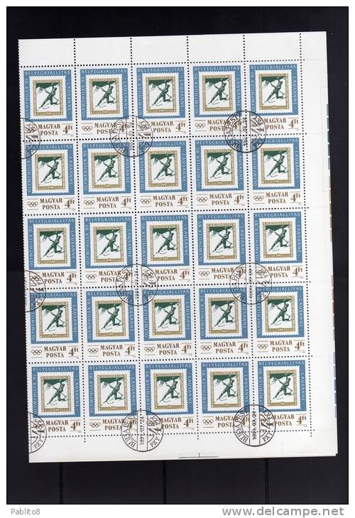 HUNGARY - UNGHERIA - MAGYAR 1985 OLYMPHILEX  85 LAUSANNE LOSANNA SHEET FOGLIO USED - Ganze Bögen