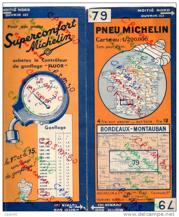 Carte Géographique MICHELIN - N° 079 BORDEAUX - MONTAUBAN N° 3327 85 - Carte Stradali