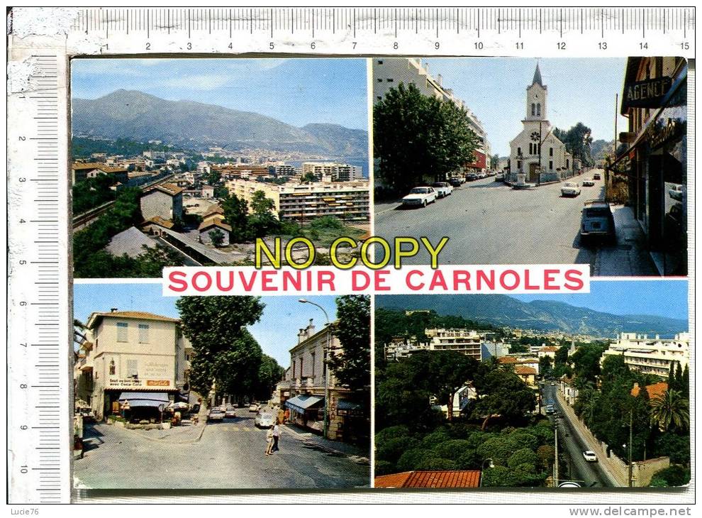 ROQUEBRUNE CAP MARTIN -  Souvenir De  CARNOLES - 4 Vues - Roquebrune-Cap-Martin