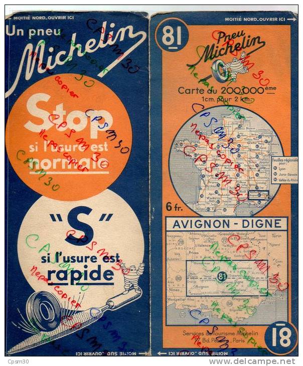 Carte Géographique MICHELIN - N° 081 AVIGNON - DIGNE N° 137 3741 - Carte Stradali