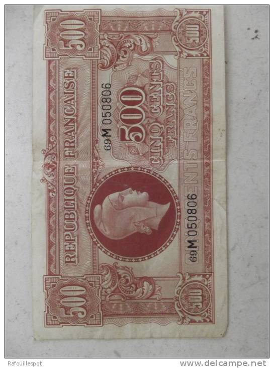 Billet 500 Francs Marianne - 1943-1945 Maríanne