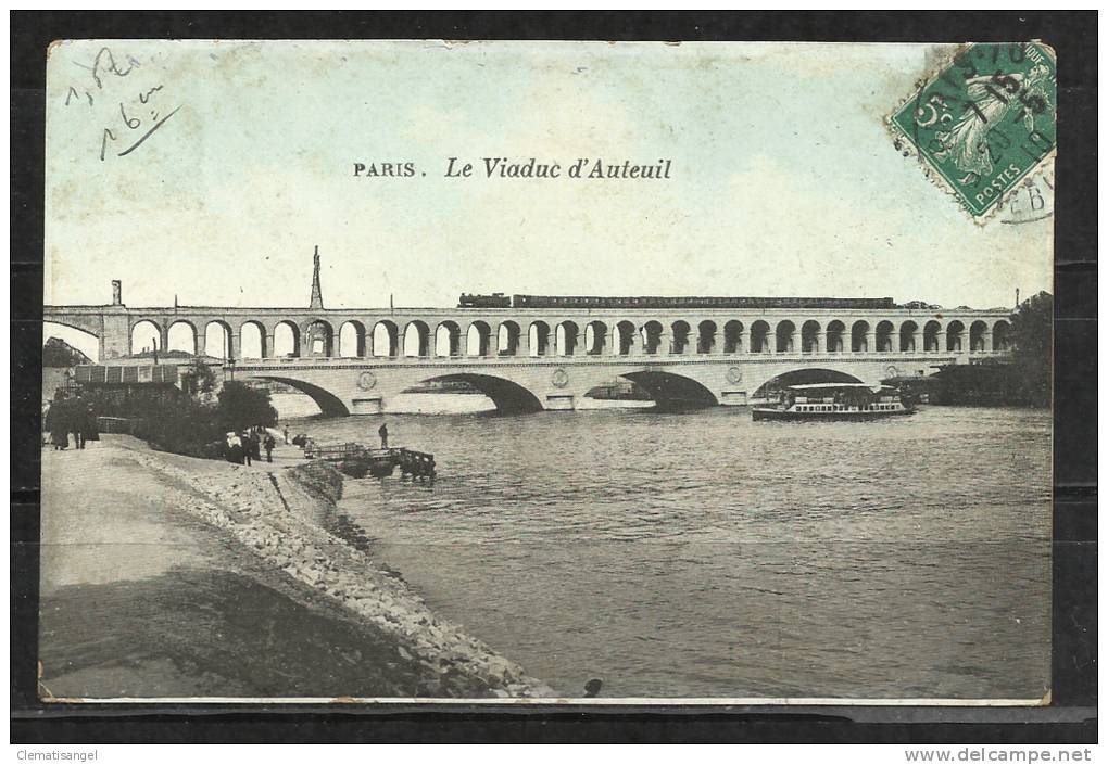 TOP!! PARIS * LE VIADUC D'AUTEUIL * 1910 *!! - La Seine Et Ses Bords