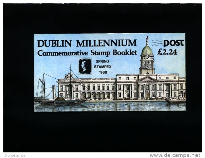 IRELAND/EIRE - 1988 DUBLIN MILLENIUM PRESTIGE BOOKLET  OVPT SPRING STAMPEX MINT NH - Booklets