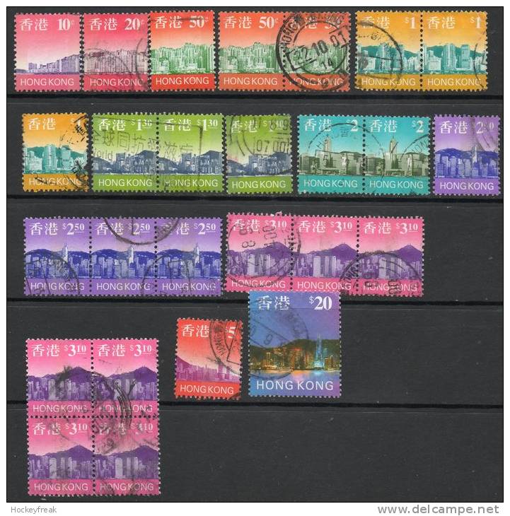 Hong Kong 1997 - Duplicate Selection Of Skyline Of Hong Kong Definitives Between SG848 & 862 U/VGU Cat £17+ SG2015 - Usados