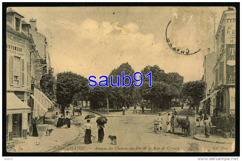 Chatou -   Avenue Du Chemin De Fer Et La Rue De Croissy -  Animée - -    Réf : 24579 - Chatou