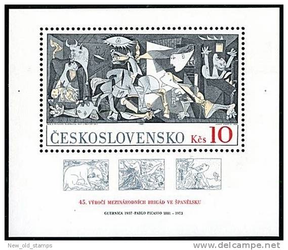 CZECHOSLOVAKIA 1981 Picasso Paintings GUERNICA S/S MNH SPAIN CIVIL WAR - Collections, Lots & Séries