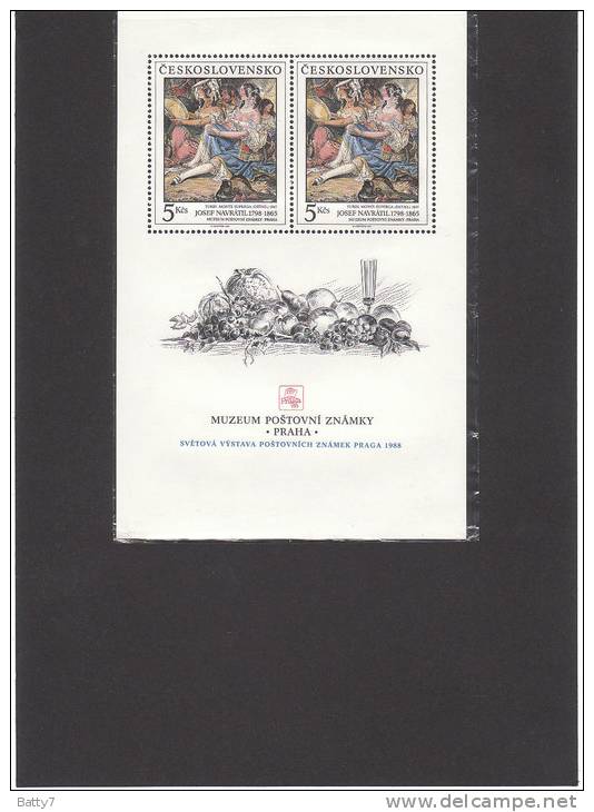 CESKOSLOVENSKO 1988 - BF  INTEGRO - JOSEF NAVRATIL - TORINO MONTE SUPERGA - MUSEO POSTALE - Hojas Bloque