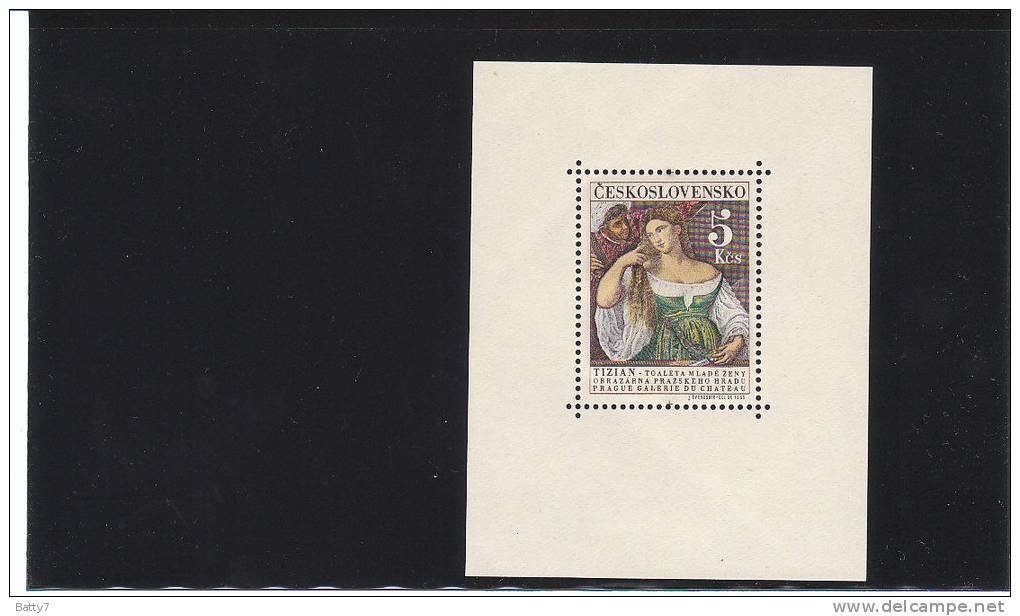 CESKOSLOVENSKO 1965  - BF  INTEGRO - GIOVANE DAMA - TIZIANO - Blocks & Sheetlets