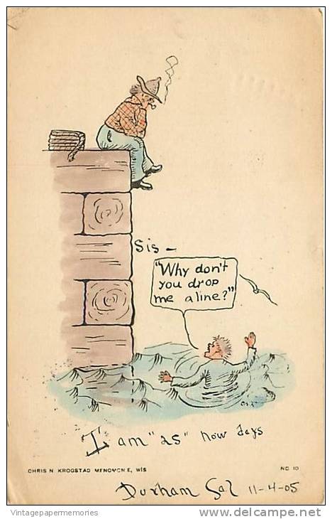 184115-Sis-Why Don´t You Drop Me A Line? UDB, 1905 PM, Durham, California, Chris N. Krogstad No 10 - Comics