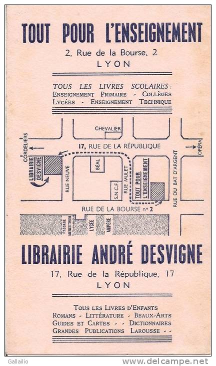 LIBRARIE ANDRE DESVIGNE A LYON TOUT POUR L'ENSEIGNEMENT - Papelería