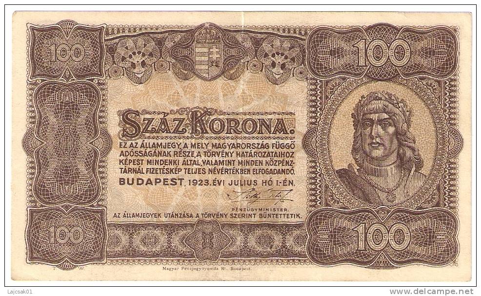 Hungary 100 Korona 1923. - Hongarije