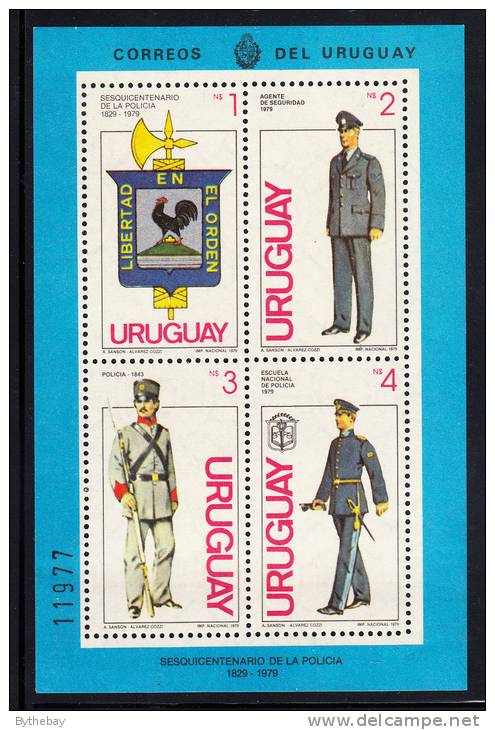 Uruguay MNH Scott #1058 Sheet Of 4 Police Force 15oth Anniversary - Uruguay