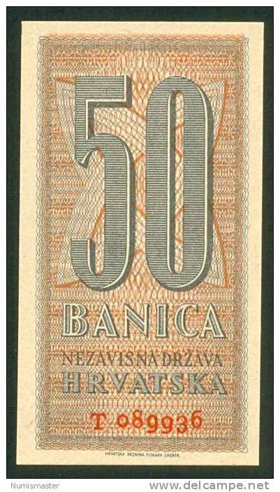 CROATIA , N D H , 50 BANICA 25.9.1941. P-6 , UNC - Croatia