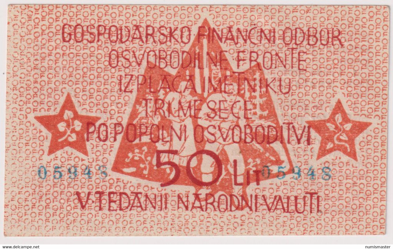 SLOVENIA , 50 LIRE ND (1944) , PS-104a , UNC - Slovénie